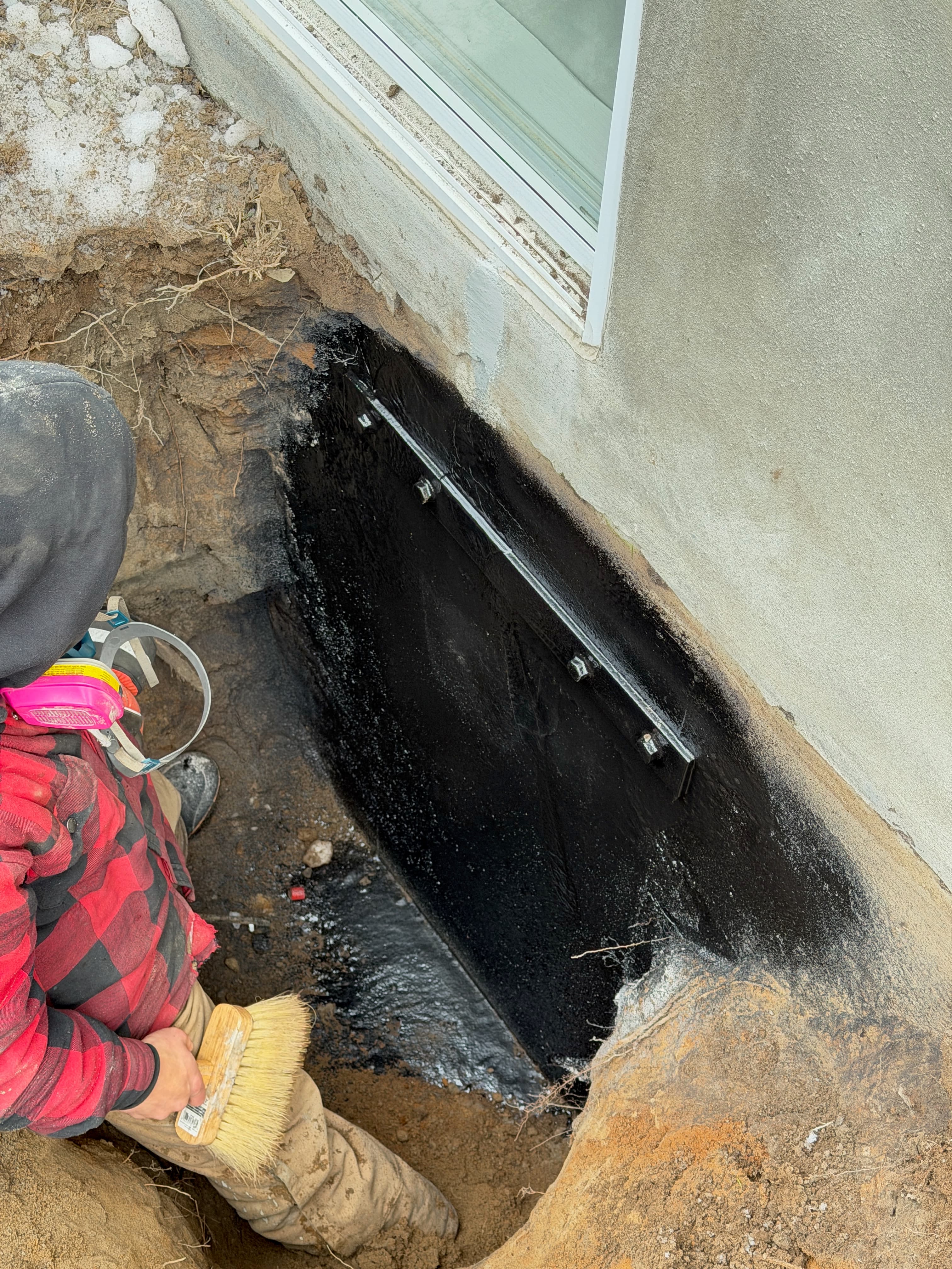 Foundation crack repair on the job site